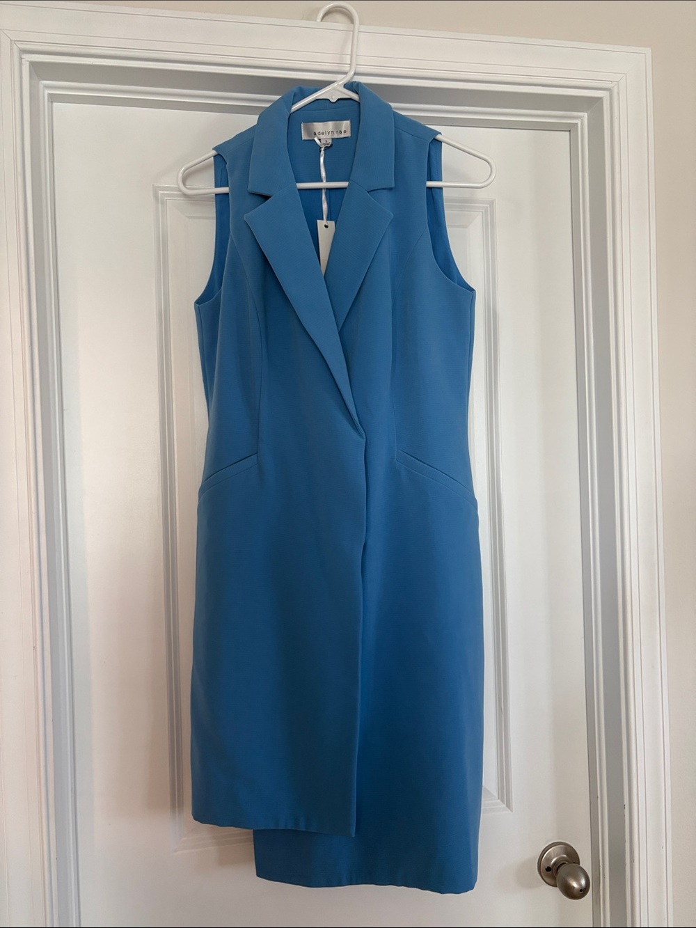 Adelyn Rae Blue Sleeveless Blazer Dress